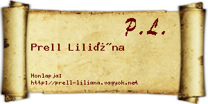 Prell Liliána névjegykártya